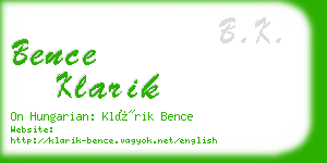 bence klarik business card